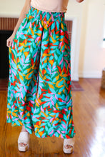 Load image into Gallery viewer, Summer Vibes Green & Orange Abstract Print Smocked Palazzo Pants