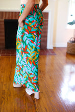 Load image into Gallery viewer, Summer Vibes Green & Orange Abstract Print Smocked Palazzo Pants