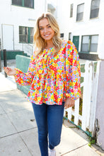Load image into Gallery viewer, Chasing Dreams Ribbon Tie Bow Babydoll Puff Elastic Sleeve Floral Top