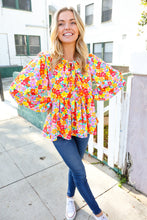 Load image into Gallery viewer, Chasing Dreams Ribbon Tie Bow Babydoll Puff Elastic Sleeve Floral Top