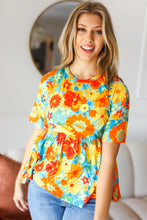 Load image into Gallery viewer, Sunflower& Red Retro Floral Swing Babydoll Top