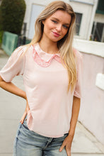 Load image into Gallery viewer, New Day Blush Flat Collar Floral French Terry Blouse