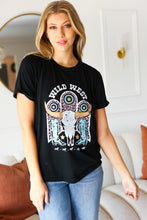 Load image into Gallery viewer, Black Cotton Wild West Graphic Tee