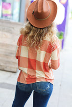 Load image into Gallery viewer, Rust Checker Plaid French Terry Top