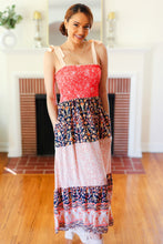 Load image into Gallery viewer, Vacay Vibes Orange Floral Smocked Tube Top Tiered Maxi Dress