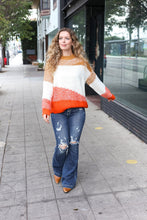 Load image into Gallery viewer, Adorable You Camel & Orange Color Block Sweater