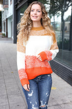 Load image into Gallery viewer, Adorable You Camel & Orange Color Block Sweater