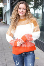 Load image into Gallery viewer, Adorable You Camel & Orange Color Block Sweater