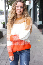 Load image into Gallery viewer, Adorable You Camel & Orange Color Block Sweater