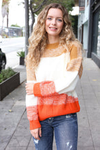 Load image into Gallery viewer, Adorable You Camel & Orange Color Block Sweater
