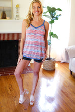 Load image into Gallery viewer, Red White & Blue Squiggly Striped Sleeveless Top
