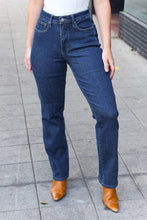 Load image into Gallery viewer, Judy Blue Dark Wash High Waisted Straight Fit Jeans