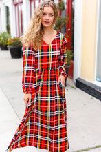 Load image into Gallery viewer, Adorable In Red Plaid Ruffle Detail Fit & Flare Midi Dress