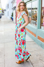 Load image into Gallery viewer, What A Vision Aqua Floral Fit & Flare Maxi Dress