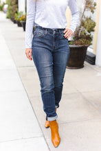 Load image into Gallery viewer, Judy Blue Dark Wash Mid Rise Cuffed Slim Fit Jeans
