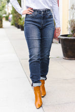 Load image into Gallery viewer, Judy Blue Dark Wash Mid Rise Cuffed Slim Fit Jeans