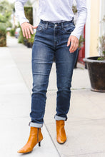 Load image into Gallery viewer, Judy Blue Dark Wash Mid Rise Cuffed Slim Fit Jeans