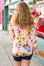 Load image into Gallery viewer, Just My Type Pink Floral Cowl Neck Sweater Top