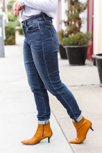 Load image into Gallery viewer, Judy Blue Dark Wash Mid Rise Cuffed Slim Fit Jeans