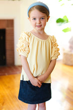 Load image into Gallery viewer, Kids Lovely Lemon Ruffle Sleeve Side Slit Top