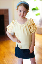 Load image into Gallery viewer, Kids Lovely Lemon Ruffle Sleeve Side Slit Top