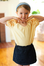 Load image into Gallery viewer, Kids Lovely Lemon Ruffle Sleeve Side Slit Top