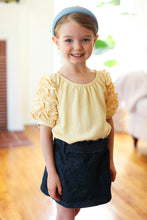 Load image into Gallery viewer, Kids Lovely Lemon Ruffle Sleeve Side Slit Top