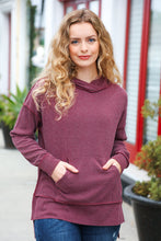 Load image into Gallery viewer, A New Day Burgundy Mineral Wash Rib Knit Hoodie