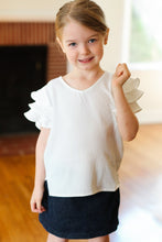 Load image into Gallery viewer, Kids Lovable Linen Feel V Neck Ruffle Sleeve Top