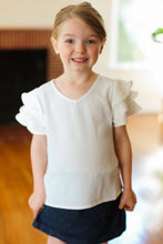 Load image into Gallery viewer, Kids Lovable Linen Feel V Neck Ruffle Sleeve Top