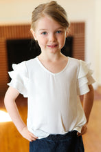 Load image into Gallery viewer, Kids Lovable Linen Feel V Neck Ruffle Sleeve Top