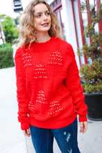 Load image into Gallery viewer, More The Merrier Red Pearl Christmas Tree Jacquard Sweater