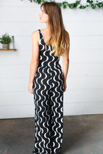 Load image into Gallery viewer, Black Abstract Wave Button Jumpsuit
