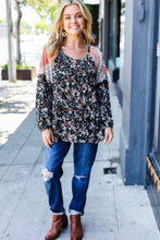 Load image into Gallery viewer, Boho Floral Ethnic Print Front Tie Woven Blouse