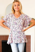 Load image into Gallery viewer, Summer Vibes Blush Floral Print V Neck Babydoll Crepe Top