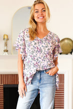 Load image into Gallery viewer, Summer Vibes Blush Floral Print V Neck Babydoll Crepe Top