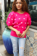 Load image into Gallery viewer, Be Mine Pink & White Heart Oversized Jacquard Sweater