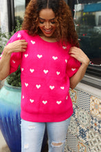 Load image into Gallery viewer, Be Mine Pink & White Heart Oversized Jacquard Sweater