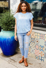Load image into Gallery viewer, The Perfect Find Sky Blue Dolman Short Sleeve Crochet Sweater Top