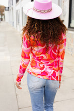 Load image into Gallery viewer, Find Love Red/Pink Fitted Floral Print Buttery Soft Knit Top