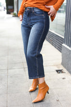 Load image into Gallery viewer, Judy Blue Dark Wash Mid Rise Cropped Wide Leg Jeans