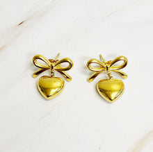 Load image into Gallery viewer, Ellison+Young - Mini Bow Mini Heart Earrings