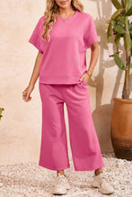 Load image into Gallery viewer, Aapparella - Women Multi-colored Textured T Shirt and Pants Set | S-2XL