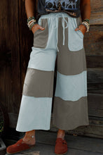Load image into Gallery viewer, Little Daisy Closet - F/W26 Raw Seam Colorblock Wide Leg Ankle Length Casual Pants