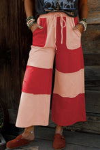 Load image into Gallery viewer, Little Daisy Closet - F/W26 Raw Seam Colorblock Wide Leg Ankle Length Casual Pants