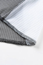 Load image into Gallery viewer, Suhkasana - Ribbed Color Block Slim Fit Top with Contrast Seams