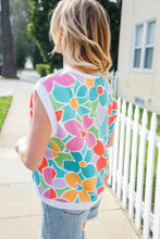 Load image into Gallery viewer, Beautiful You Teal Multicolor Floral Rib Dolman Sleeve Top