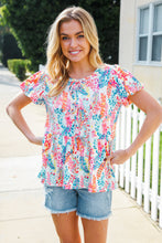 Load image into Gallery viewer, Perfect Find Ivory Floral Leaf Print Short Sleeve Babydoll Top