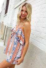 Load image into Gallery viewer, Sunny Days Coral Ruffle V Neck Floral Print Sleeveless Top