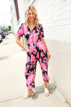 Load image into Gallery viewer, Spring Vibes Black Floral Print Ruffle Sleeve Wide Leg Jumpsuit